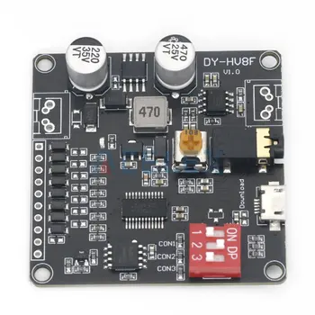 DY-HV8F 12/24 В източник на захранване 10 W/20 W Модул за възпроизвеждане на глас с поддръжка на Micro SD карти, MP3 музикален плейър за Arduino