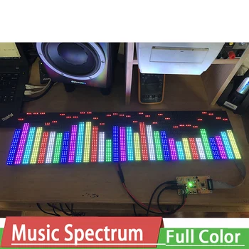 DYKB професия Пълноцветен Музикален Спектър на Екрана на Дисплея на Аудио KTV Led Индикатор за нивото на Ритмического Осветление VU Метър Усилвател на Мощност A