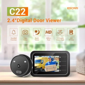 Escam C22 Видеоглазок звънчева Камера за Видео очите Автоматично Записване на Електронното Пръстен Нощен Преглед Цифров Преглед на Рамката на Домашна Сигурност