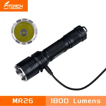 Fitorch MR26 3-Позиционна Задна Преминете Тактически Led Фенерче 1800 Лумена CREE XHP35 HD Акумулаторна Лампа В пакет 1 Батерия 18650