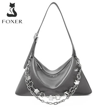 FOXER, дамски модни чанти през рамо, от спилка, луксозна вечерна дамска чанта през рамо, вечерна седельная чанта за дама, лятна чанта