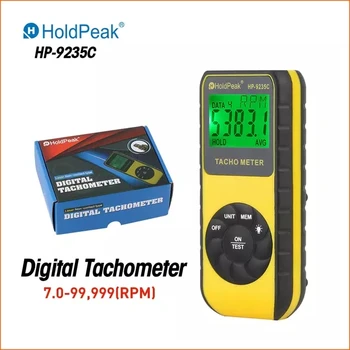 HoldPeak Лазерен Тахометър HP-9235C Измерване на скоростта на Дигитален инструмент за Диагностика Снимка LCD измерване на оборотите на Двигателя Безконтактен Тахометър