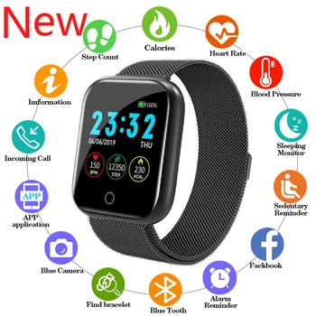 I5 Plus умен часовник за мъже и жени, модерни спортни Bluetooth часовници, следи кръвното налягане, сърдечната честота, фитнес и крачкомер, гривна PK T500