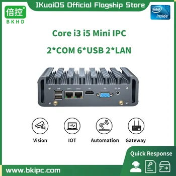 IKuaiOS Mini IPC 2x1GE 2COM RS232 G590 D3 Core i3, i5 Индустриална Автоматизация Ин Заплащане на дисплея машинно зрение Безвентиляторный Вграден