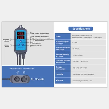INKBIRD IHC-200-WIFI овлажнител на въздух, автоматичен регулатор на влажност, монитор на изтрити данни, интелигентен дом, подобряване на