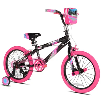 Kent Bicycles 18-инчов Велосипед с пайети за момичета, Черно и Розово под наем пътен под наем от въглеродни влакна пътен под наем велосипеди велосипеди