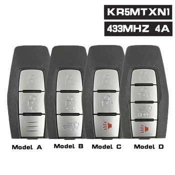 KEYECU KR5MTXN1 433 Mhz 4A чип Умно дистанционно управление ключодържател Кола 2/ 3 /4 Бутони за Mitsubishi Outlander 2021 2022 2023