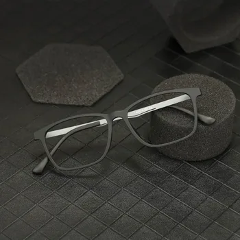 KJDCHD Рамки За Оптични Очила, Мъжки ултра-леки Очила От Чист Титан, Рамки За Жени, Квадратни Очила За Късогледство, Очила по рецепта -0,5