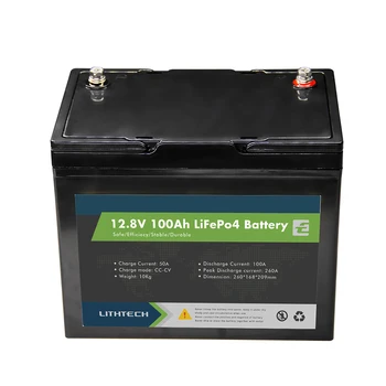 LiFePO4 батерии литиево-железен фосфатная литиево-йонна батерия 12V 100Ah за RV/голф/яхти/морски/гръб/слънчева