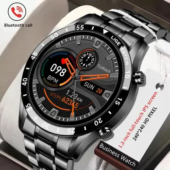 LIGE, нови луксозни смарт часовник с метална каишка, Bluetooth-предизвикателство, мъжки смарт часовници за вашия телефон Android и iOS, водоустойчив спортен фитнес тракер, умни часовници