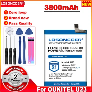 LOSONCOER Нов списък 3800 mah батерия за OUKITEL U23 на батерията + безплатни инструменти