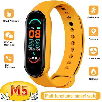 M5 Умни часовници спорт фитнес Крачкомер цветен екран, Bluetooth HD предизвикателство тракер сън многофункционален Умен гривна PK M4 M6 Y68