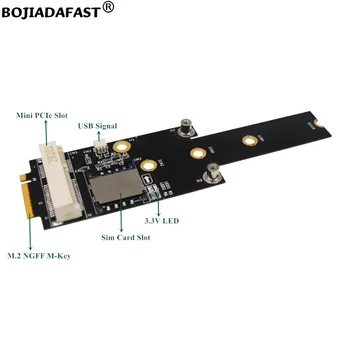 Mini PCI-E mPCIe до M. 2 NGFF M-Key Интерфейс Безжична Карта-Адаптер Със слот за SIM карта за GSM, 3G и 4G LTE Модем Wifi Модул