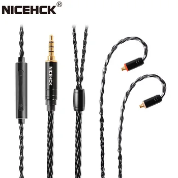 NiceHCK BlackWheat 8-Жилен Посеребренный Медни Микрофон Кабел MMCX/NX7/QDC/0,78 2Pin С микрофон за DB3 ZSN AS10 EDX CA4 C12