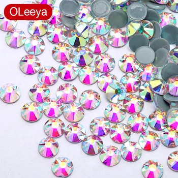 OLeeya Високо качество 2088 Crystal AB кристали Кристали Гореща определяне на Oleeya Кристали за коригиране на 16 Лица Лепило на Стразах Y3546
