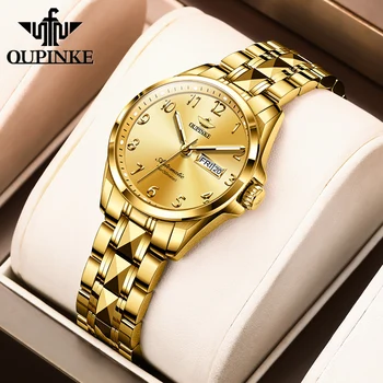 OUPINKE Top Automatic Машини дамски часовници на швейцарската марка Луксозни, водоустойчиви дамски ръчен часовник със сапфир стъкло Reloj de dama