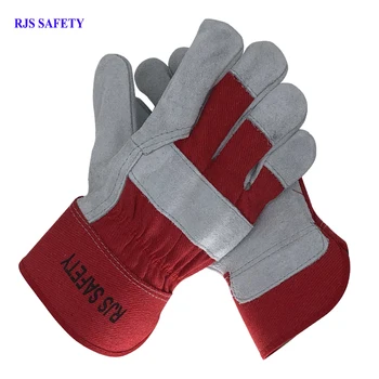RJS 6 бр. нови работни ръкавици от телешка кожа, мъжки работни заваръчни ръкавици, защитни, спортни мото-износоустойчиви ръкавици 7028