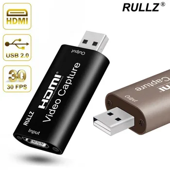 RULLZ Mini 4K-1080P USB 2.0 HDMI такса заснемане на аудио-видео за PS3 телефон PS4, кутия за запис на игри, устройство за директно излъчване, PC