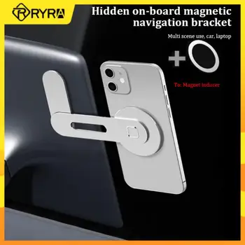 RYRA Магнитен кола за телефон от алуминиева сплав, преносим авто мобилен GPS с поддръжка за iPhone 14 13 Xiaomi Huawei Samsung