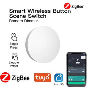 Sasha ZigBee Бутон smart home Преминете на сцената умна връзка интелигентен ключ с батерия с Smart Life Zigbee Алекса Google Home