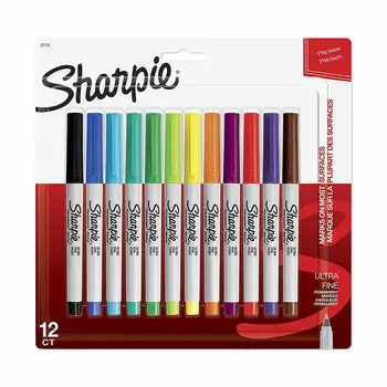 Sharpie 37175, перманентен маркер, маслени водоустойчиви мастила, маркер за рисуване, химикалки, маркери за хартия, пластмаса, метал