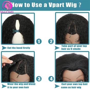 Sinuowei, перука с V-образна част, перука от човешки косъм, бразилски права перука, V-образен бесклеевой перука 10-28 инча за черната жени