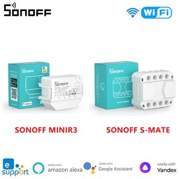 SONOFF MINI R3 16A Wifi Bluetooth Smart Switch С ключ S-MATE, Mate Без Неутрален проводник Работи С Алекса Google Home Yandex Алис