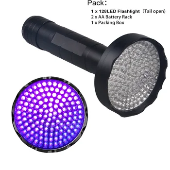 TMWT 128 UV LED Фенерче Черно Светлина 395nm Ултравиолетов Детектор Черно Светлина За лов На Скорпиони, Кучешка Урина и почивка на Легло Дървеница