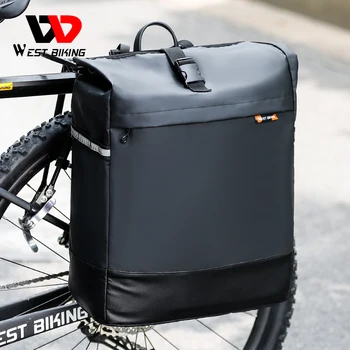 WEST BIKING 30L Велосипедна кошница с голям капацитет, водоустойчив светоотражающая велосипедна чанта за седалки, багажник, МТБ пътна велосипедна чанта за багажник