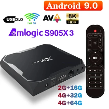 X96 MAX Plus 4 GB 64 GB 32 GB Smart TV Box Android 9,0 Amlogic S905X3 Четириядрен Wifi 4K TVBOX X96Max Plus телеприставка 2 GB 16 GB