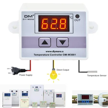 XH-W3001 W3001 Цифров Контрол на Температурата Микрокомпьютерный Ключ Термостат Термометър Нов Терморегулятор 12/24/220 В