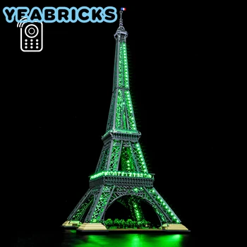 YEABRICKS Led лампа Комплект за 10307 Айфеловата Кула Строителни Блокове, Определени Тухли Играчки за Деца (не включва модел) RC Версия