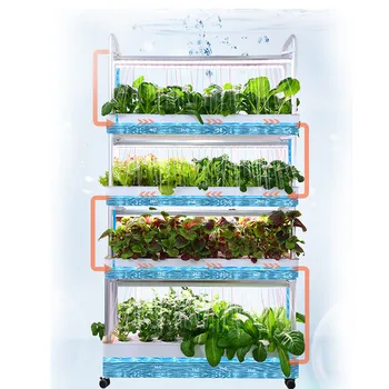 Z210 4 слоя 120 дупки Вътрешна Гидропонная Система Органични Засаждане на Зеленчуци с Лампа За Растежа на растенията Вътрешна Циркулация на Водата