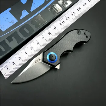 ZT 0022 Сгъваем Джобен Нож CPM-20CV Стоманен Нож Дръжката е От Въглеродни Влакна Мини Преносим Нож Инструмент за Къмпинг EDC Оцеляване Плодов Нож