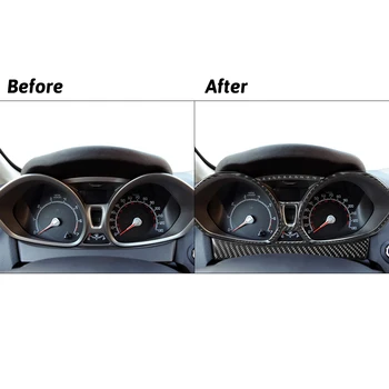 Автомобилни стикери за измерване на скоростта аксесоари корнизи за интериора на колата е от въглеродни влакна декоративна лента за Ford Fiesta 2011-2015