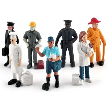 Аксесоари за пластмасови симулационен модел на героя Многоцветен полицейски шеф-готвач пожарникари украса за сладкиш на масата реквизит за снимки