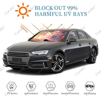 Аниме Honkai Impact Auto сенника На Предното Стъкло на превозното средство Козирка На Предното Стъкло на превозното средство Слънцезащитен Блок на Кутията Топлинен Рефлектор Анти-UV Козирка