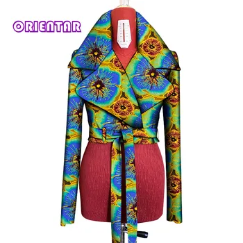Африканска облекла за жени, пролет и лято, палто с принтом в африканския стил, къса яке, 2021, Нова дамски облекла, потници в големи размери, WY8960