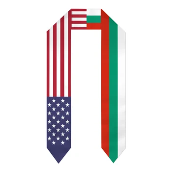 Бала колан с флага на България и САЩ, получи нерегламентиран достъп с флага на Съединените Щати, шалове, маски за завършилите, подаръци за международна студентска гордост Scraf