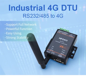 безжичен модул прозрачна връзка 4g LTE dtu предава сериен порт RS232 / 485, пълна връзка netcom HF2411