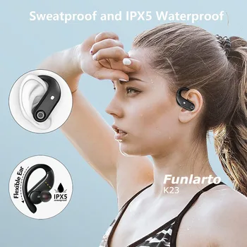 Безжични Bluetooth Слушалки с Заушным на една Кука 130 Часа Възпроизвеждане на 4 Микрофона за Ясен Разговор 2200 mah Калъф За Зареждане Led Дисплей Bluetooth Слушалки