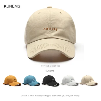 Бейзболна шапка лятна KUNEMS за мъже и жени, модни шапки с бродерия и букви, ежедневни слънчеви шапки, памучен шапка на шофьор на камион, унисекс