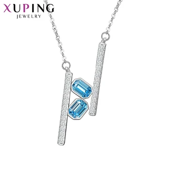 Бижута Xuping, лидер на продажбите, елегантно луксозно колие с геометрични кристали нов дизайн за жени 40241