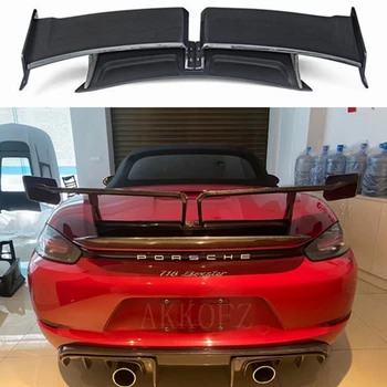 Висококачествен заден спойлер на багажника от въглеродни влакна, броня, подходящ за Porsche 718 Boxster, Cayman 2017 2018 2019 2020
