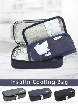 Водоустойчив термоизолированный протектор за хапчета Диабетический инсулинова охлаждащ пакет, без гел Medicla Охладител, хладилник Оксфордския пътна чанта за носене