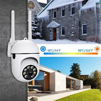 Външна охранителна Камера 2.4 Ghz Wifi Камера 1080P Куполни Камери за Видеонаблюдение За Дома за Сигурност, Преглед на 360 °, 2-Лентов Звук