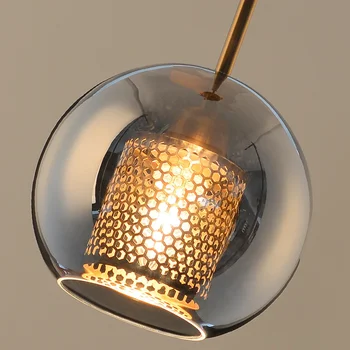 геометричен окачен лампа, голяма подвесная лампи, окачени на планетата, стъклена топка, картонена лампа, полилеи, таван, трапезария