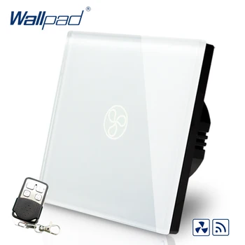 Горещи Продажба Wallpad ЕС, Великобритания Стандартен Сензорен Прекъсвач Ac 110 ~ 250 Безжично Дистанционно Регулатор на Скоростта на Вентилатора Стенен Ключ С Дистанционно Управление