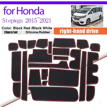 Гума Прахоустойчив Подложка за Honda Stepwgn RP RP2 RP3 RP4 RP5 2015 ~ 2021 Противоскользящий Врата Бразда, Тампон за чаши, Слот за съхранение на Порта за Аксесоари