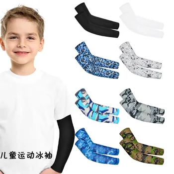 Детски ледени ръкави, със защита от ултравиолетови лъчи, детски спортни ръкави за момчета и момичета, летни ледени копринени ръкави за ръце, ультратонкая защита на ръцете